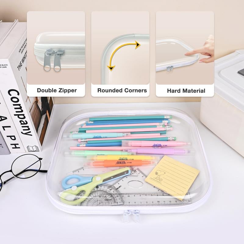 Clear Hard Shell Zipper Case 3PCS