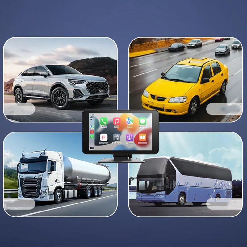 Portable Carplay Screen-Wide-Compatibility Multi-Device Car Infotainment System