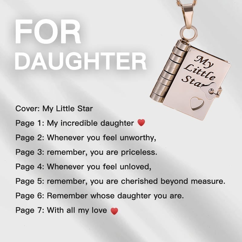 My Little Star Book Necklace for Daughter / Son