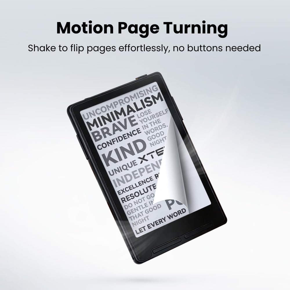3.7" Pocket Portable E Ink Ebook Reader with Gyro Page Turn & Magnetic Charging