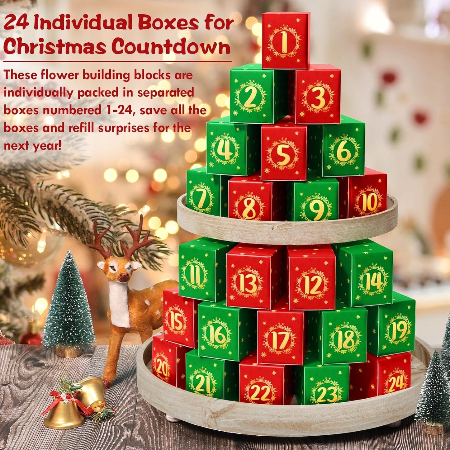 Flower Bouquet Advent Calendar Building Blocks – Christmas Countdown Blind Box