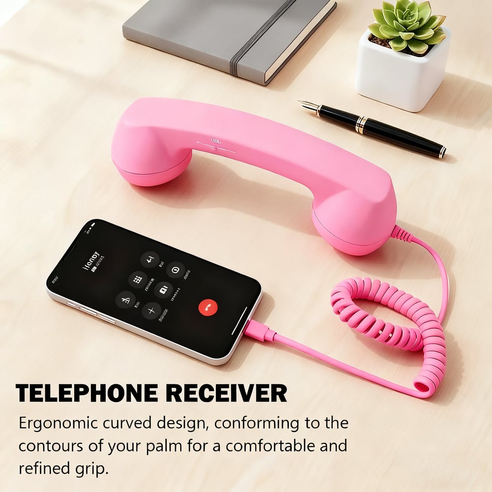C Retro telephone style landline handle receiver