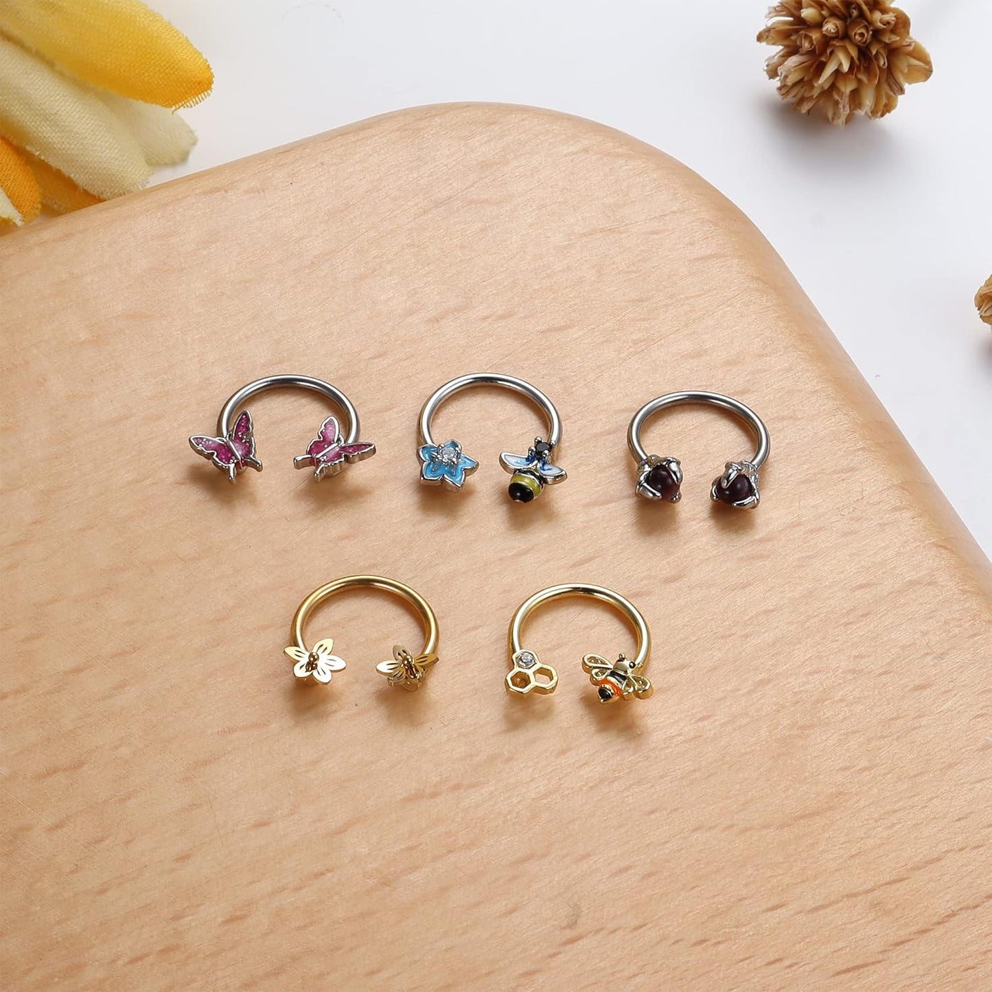 5 pcs Horseshoe Nose Hoop