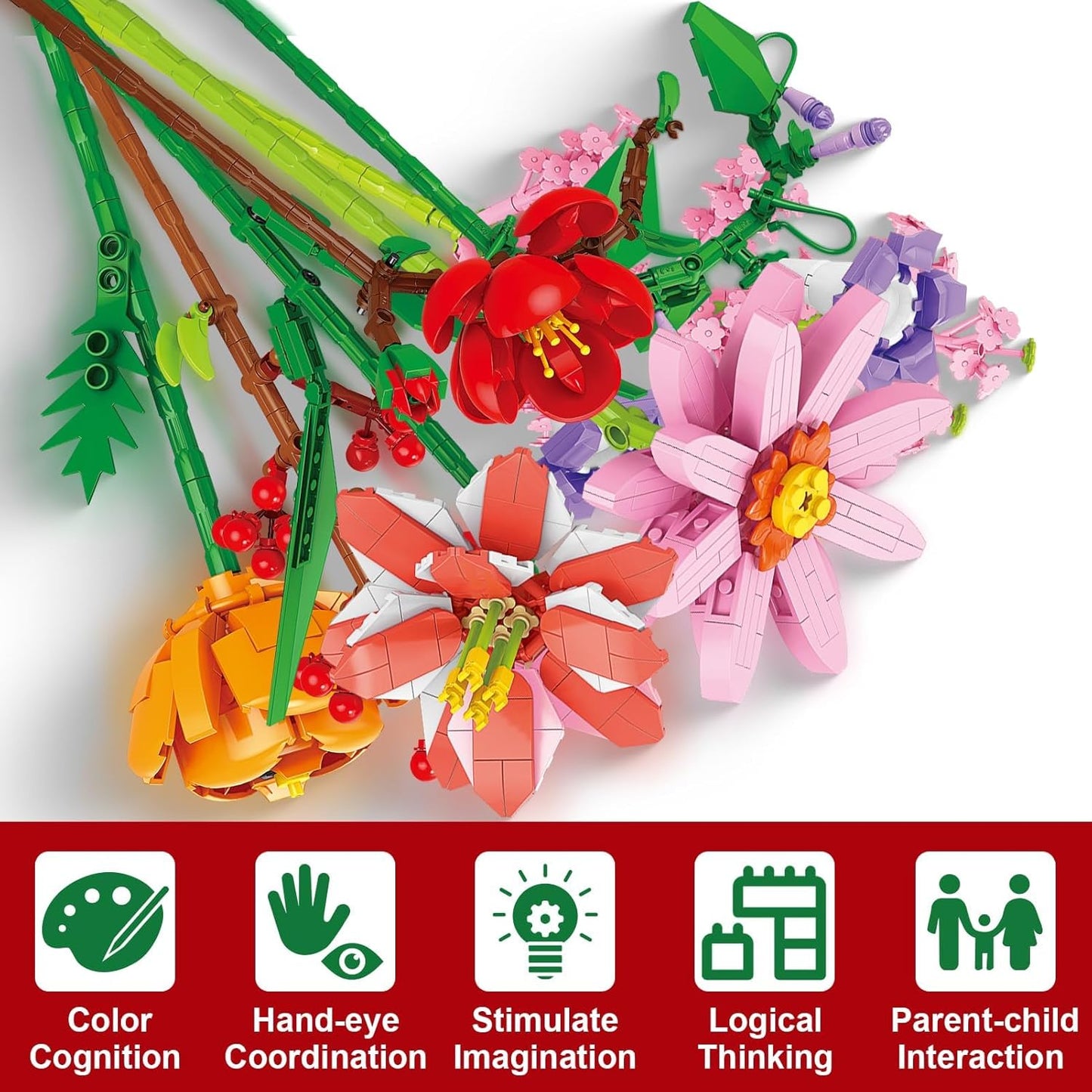 Flower Bouquet Advent Calendar Building Blocks – Christmas Countdown Blind Box