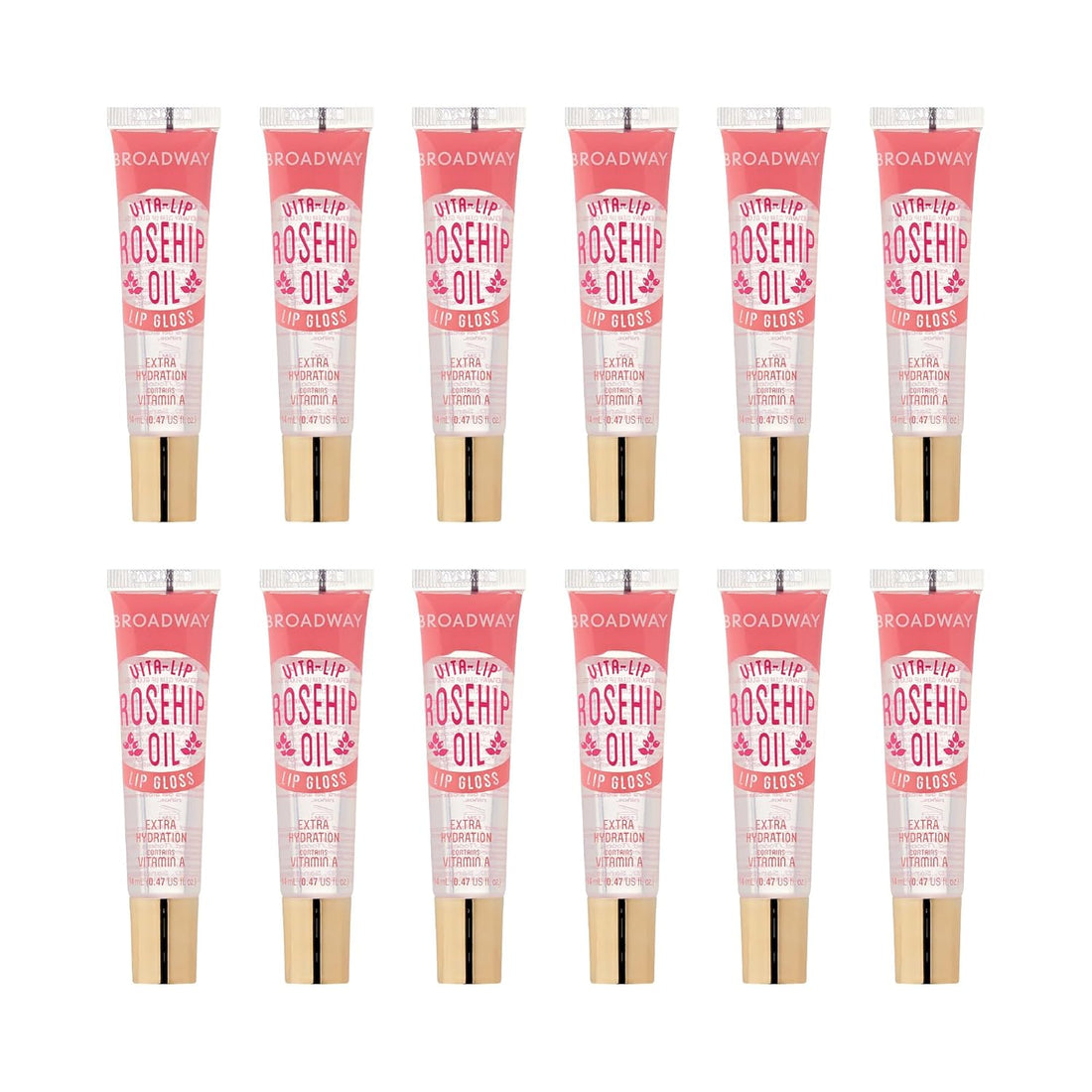 uby Kisses Vita-Lip Clear Gloss 12-Pack – Rosehip Oil Hydrating Shine