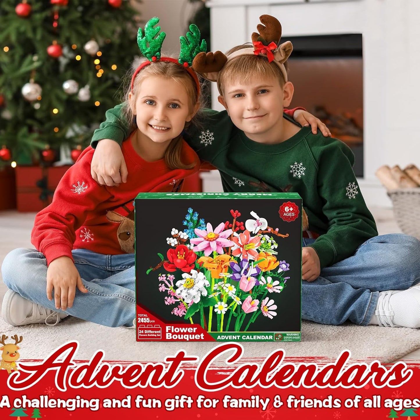 Flower Bouquet Advent Calendar Building Blocks – Christmas Countdown Blind Box