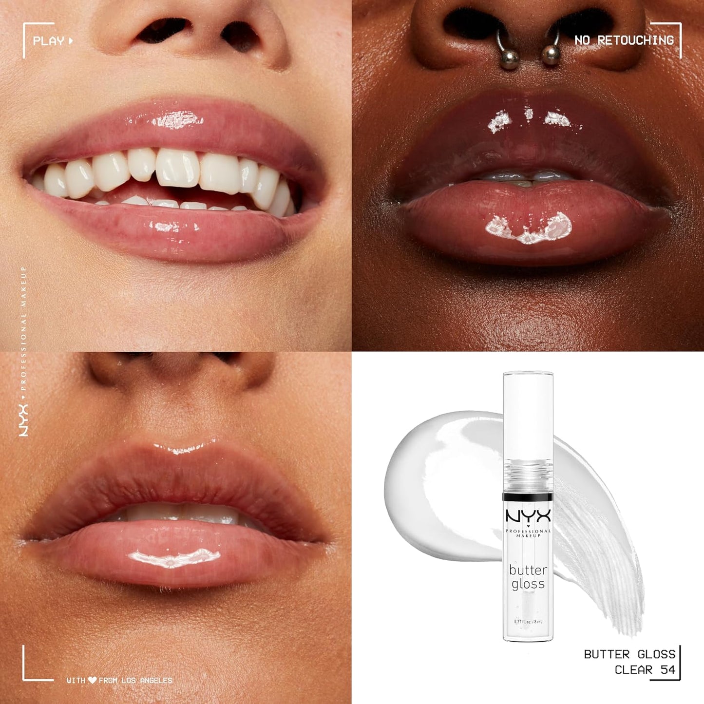 MAKEUP Butter Gloss, Non-Sticky Lip Gloss - Sugar Glass ,Clear