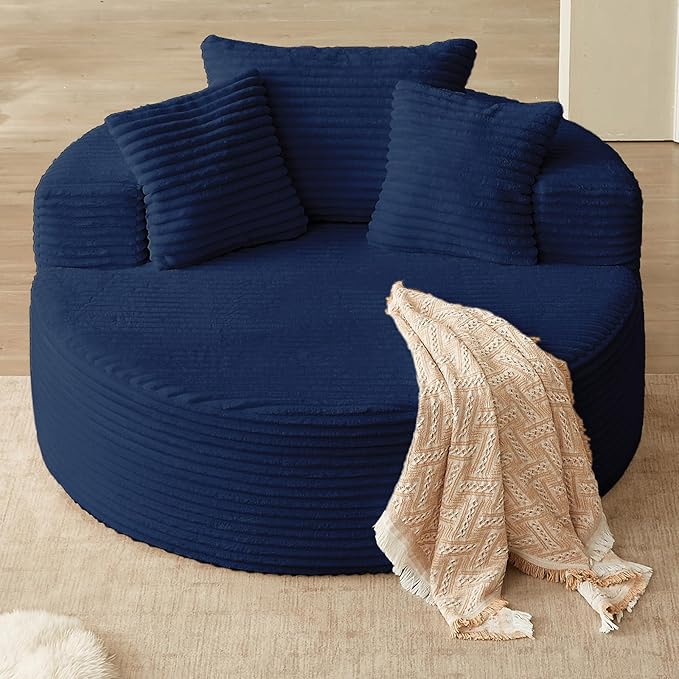 Oversized large round lounge chair，Boneless sofa