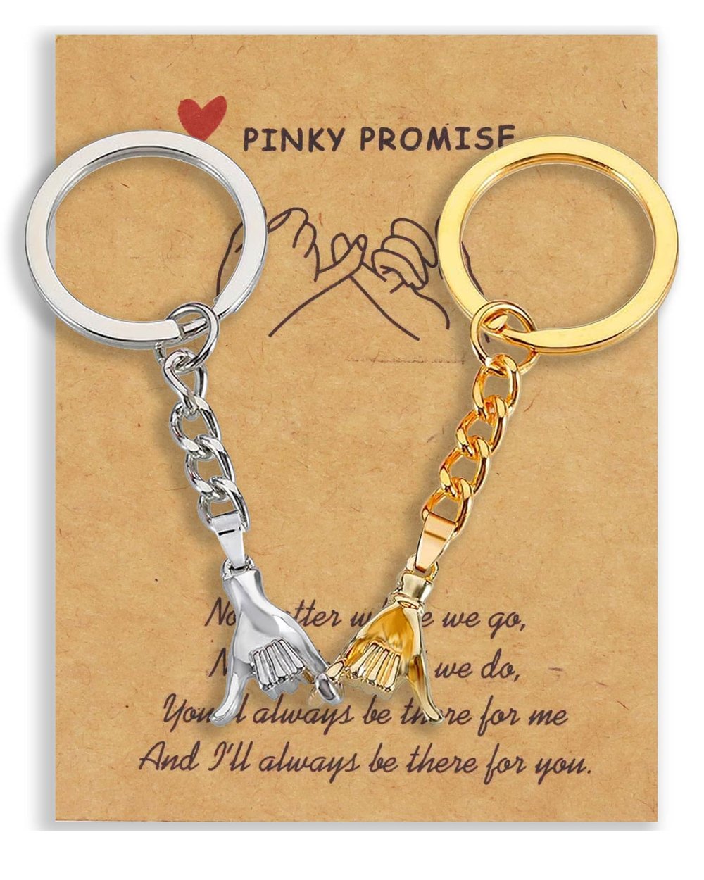 2PC Matching Pinky Promise Keychains for Couples