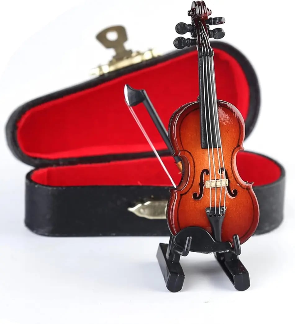 Playable Tiny Violin Figurine