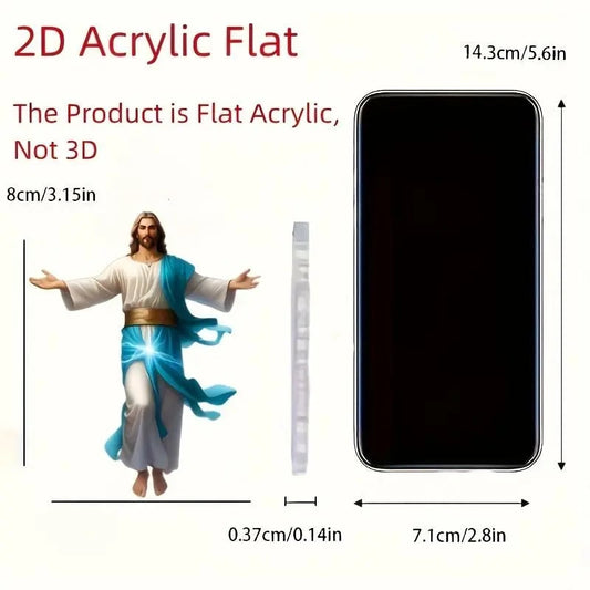 2D Retro Jesus Car Hanging Decor  Faith & Peace Gift