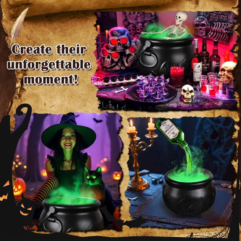 Halloween Floating Potion Cauldron with Mist Maker