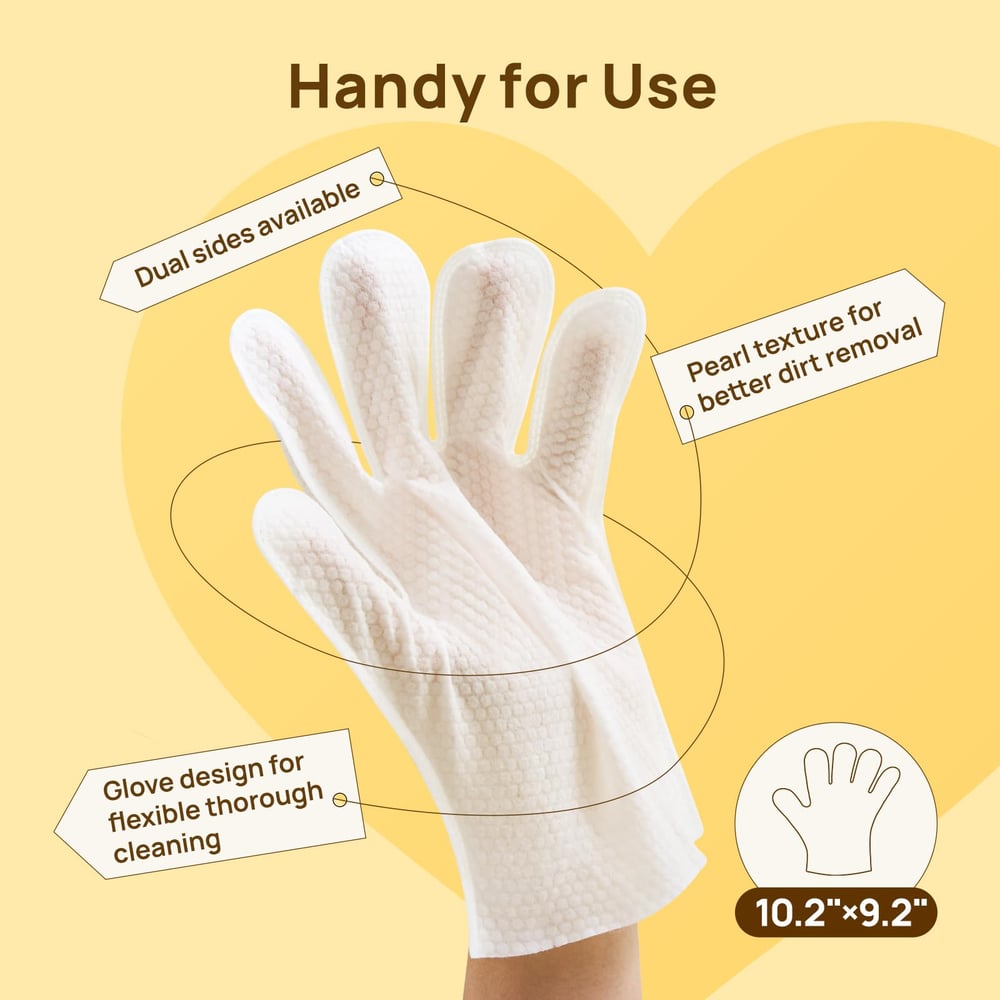 20pcs Deodorizing Pet Grooming Glove Wipes