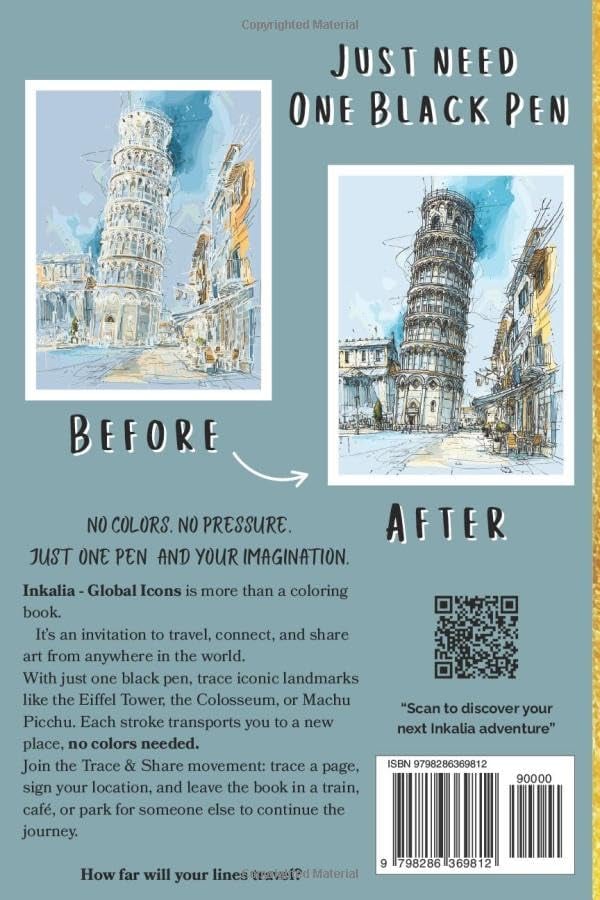 Ink Tracing Coloring Book - For Beginners & Stress Relief(📚Hardcover - No Bleed Pages)