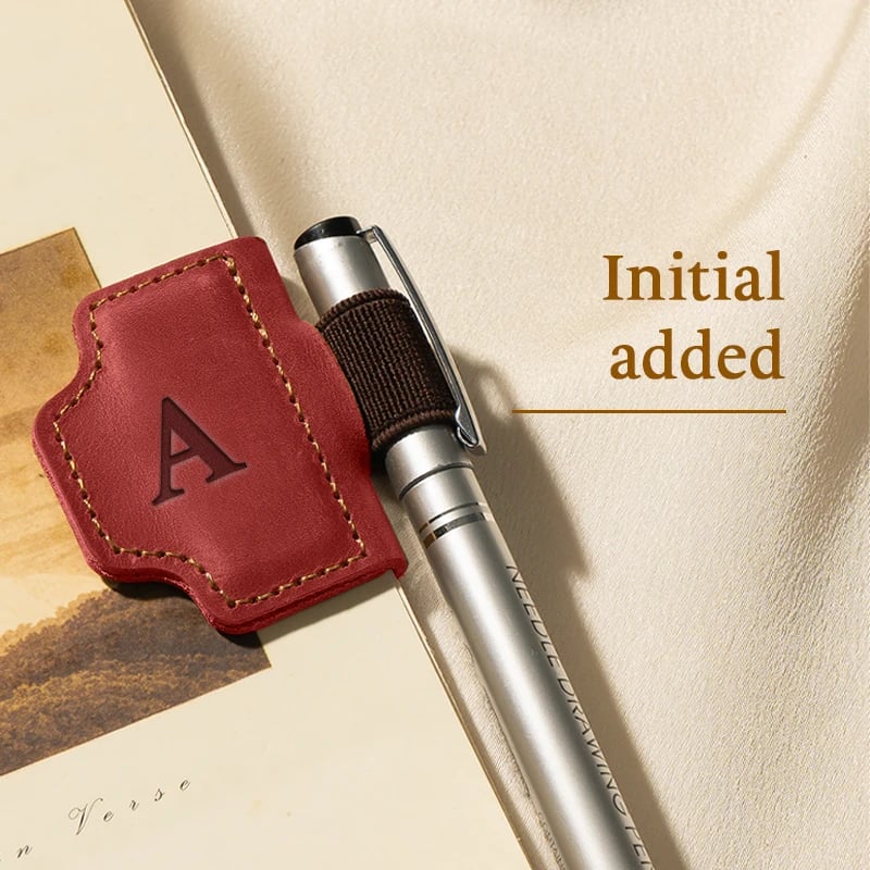 Personalized Magnetic Leather Pen Holder Bookmark