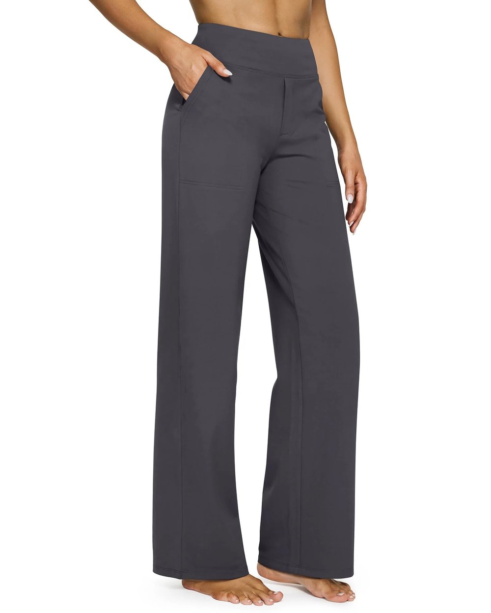 Women's High Waist Stretch Casual Yoga Wide Leg Pants