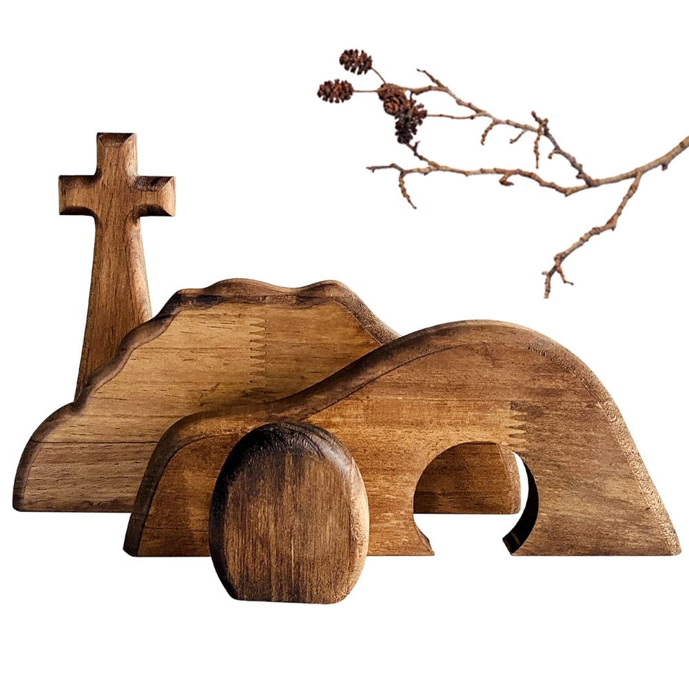 Wooden Easter Resurrection Scene