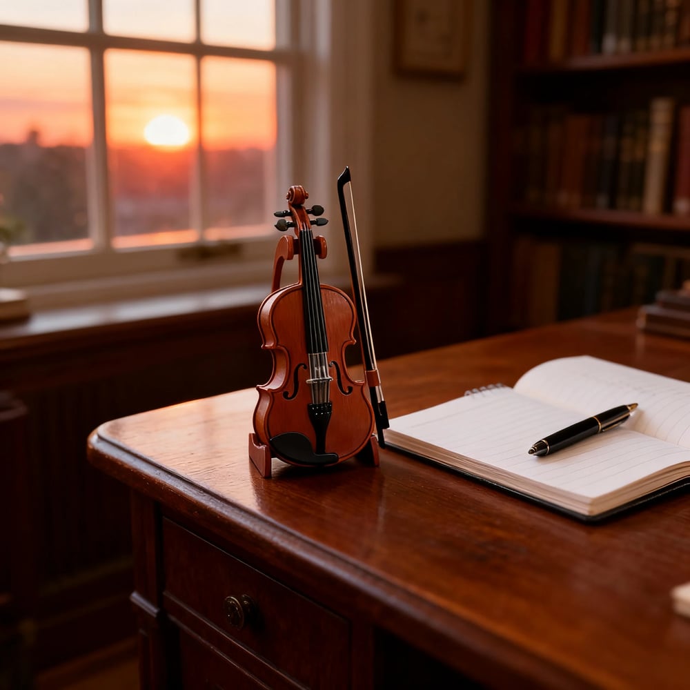 Playable Tiny Violin Figurine