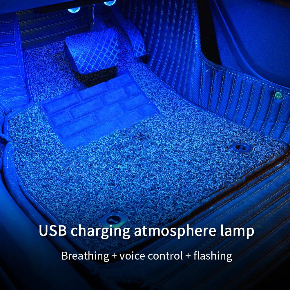 🚗✨Wireless Car Interior Ambient Lights 2-in-1 Star Pattern + Warm Light · USB Rechargeable · Car & Room Decoration