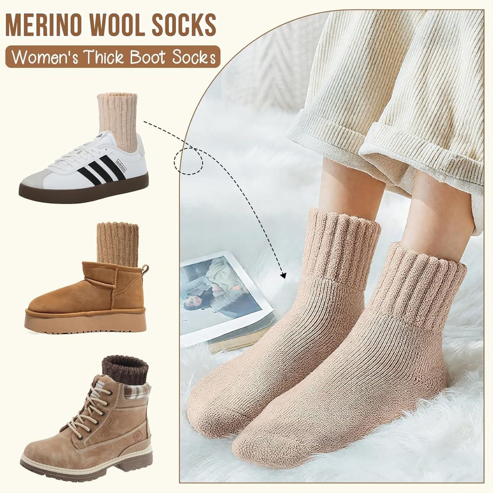 🧦 Stay Cozy & Stylish – ✨ Ultimate Thick Wool Socks – For All-Day Warmth & Comfort! ❄️