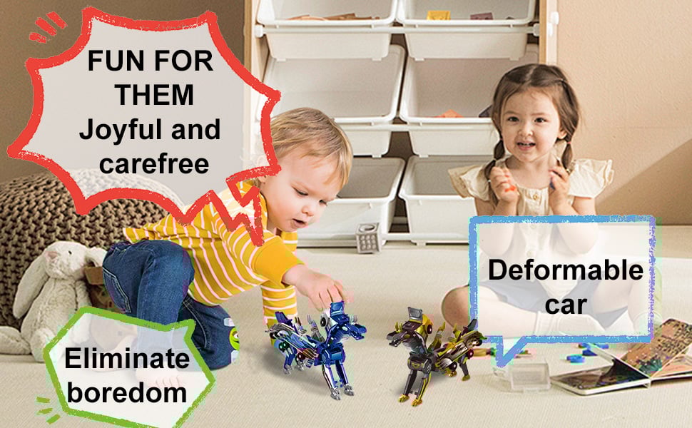 Children's Day Special✨ 2-in-1 Transforming Dragon Car Toy with Collision Action