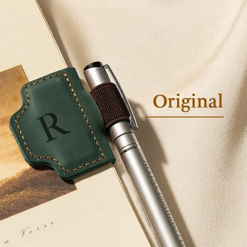 Personalized Magnetic Leather Pen Holder Bookmark