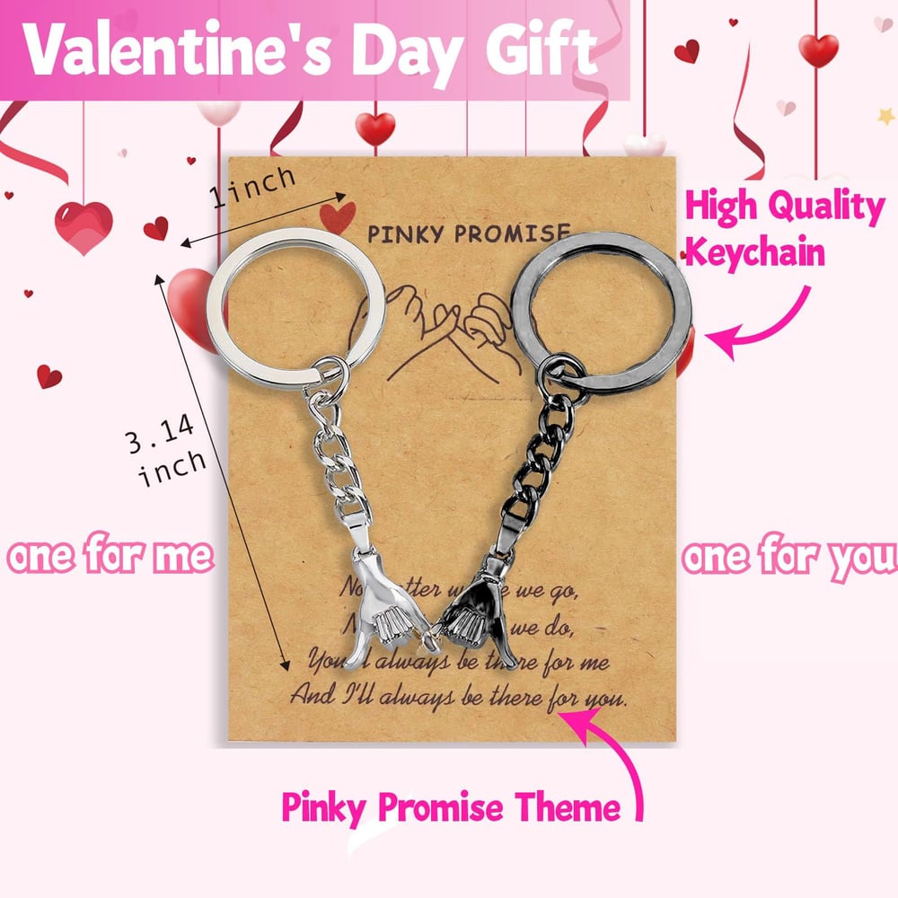 2PC Matching Pinky Promise Keychains for Couples