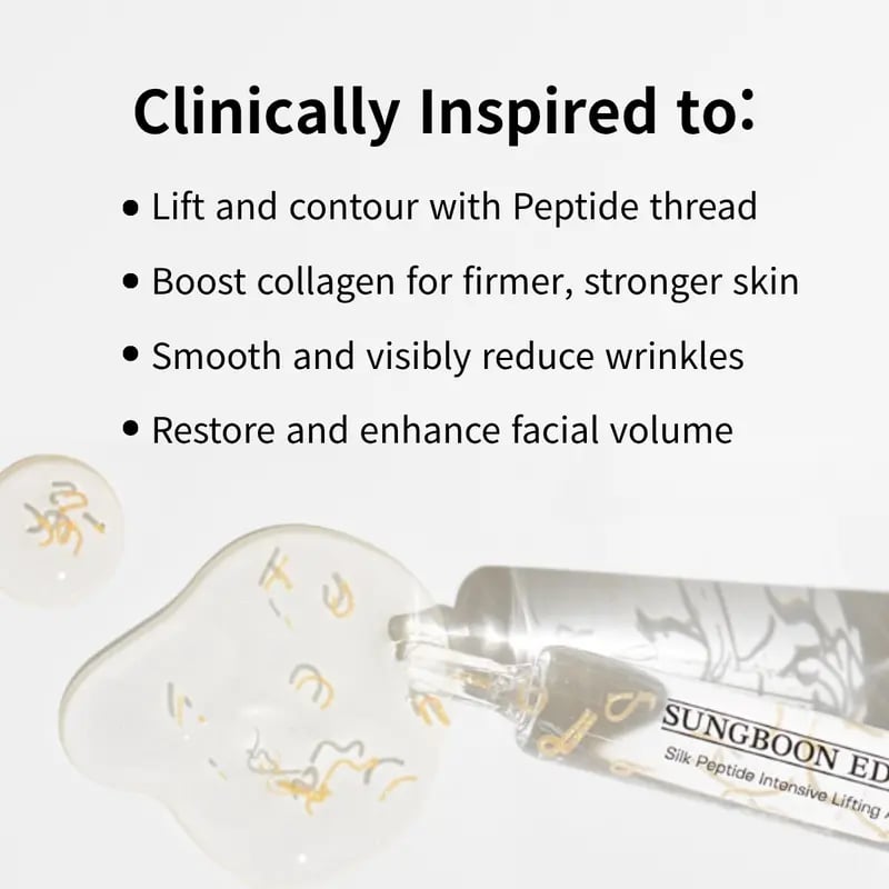 Silk Lifting Peptide Ampoule: Korean Anti-Aging Serum for Wrinkle Care & Plumping