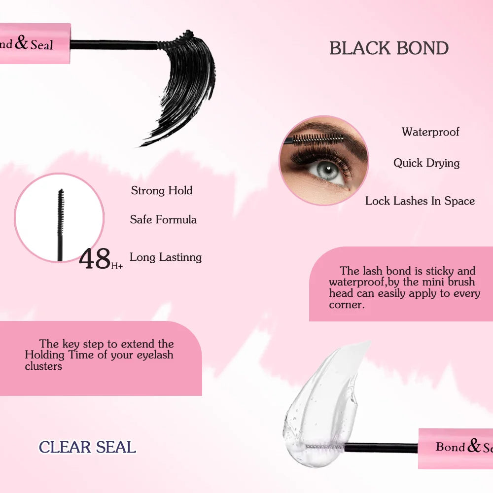 3D Cluster Lashes Kit 190PCS – DIY Lash Extensions with Bond & Seal