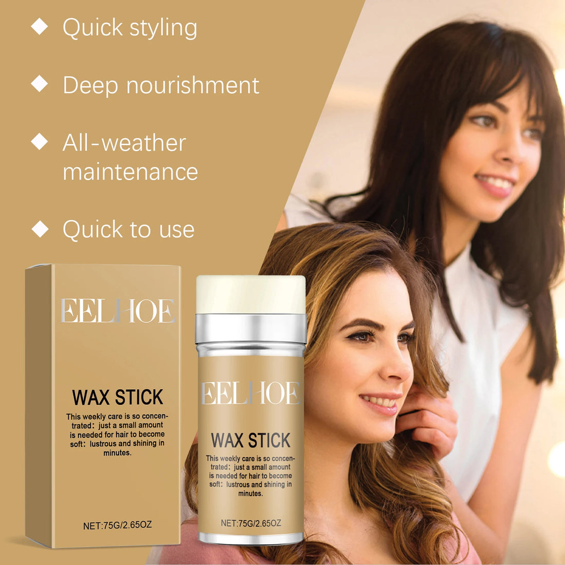 Hair Wax Stick Styling Anti Frizz Broken Hair Nourish Care
