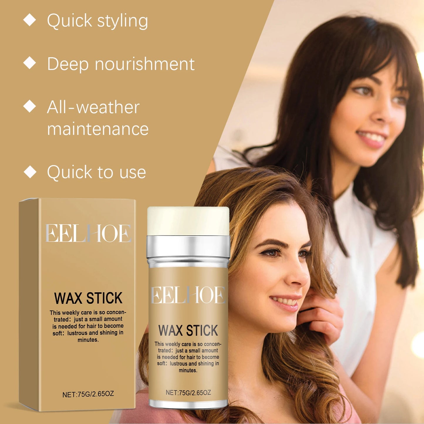 Hair Wax Stick Styling Anti Frizz Broken Hair Nourish Care