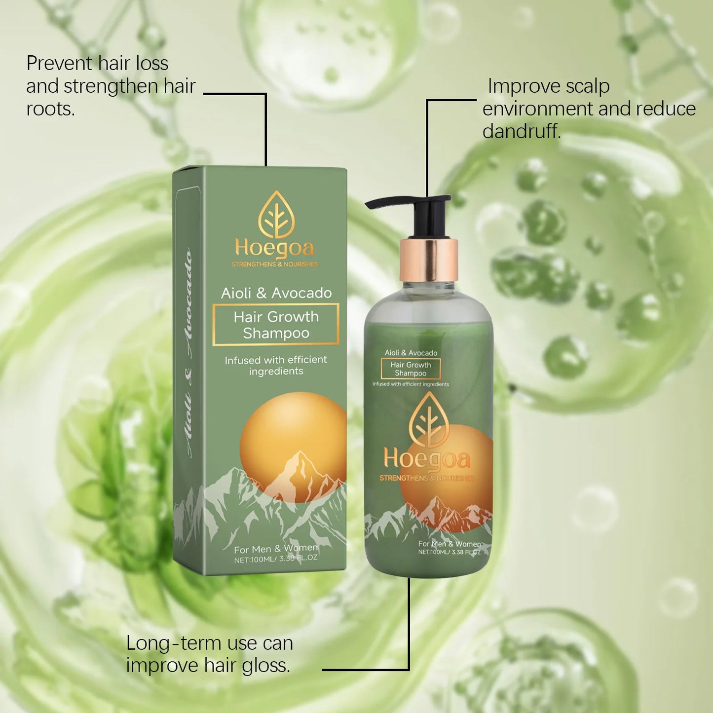 =Avocado Hair Growth Shampoo Strengthen Roots Oil