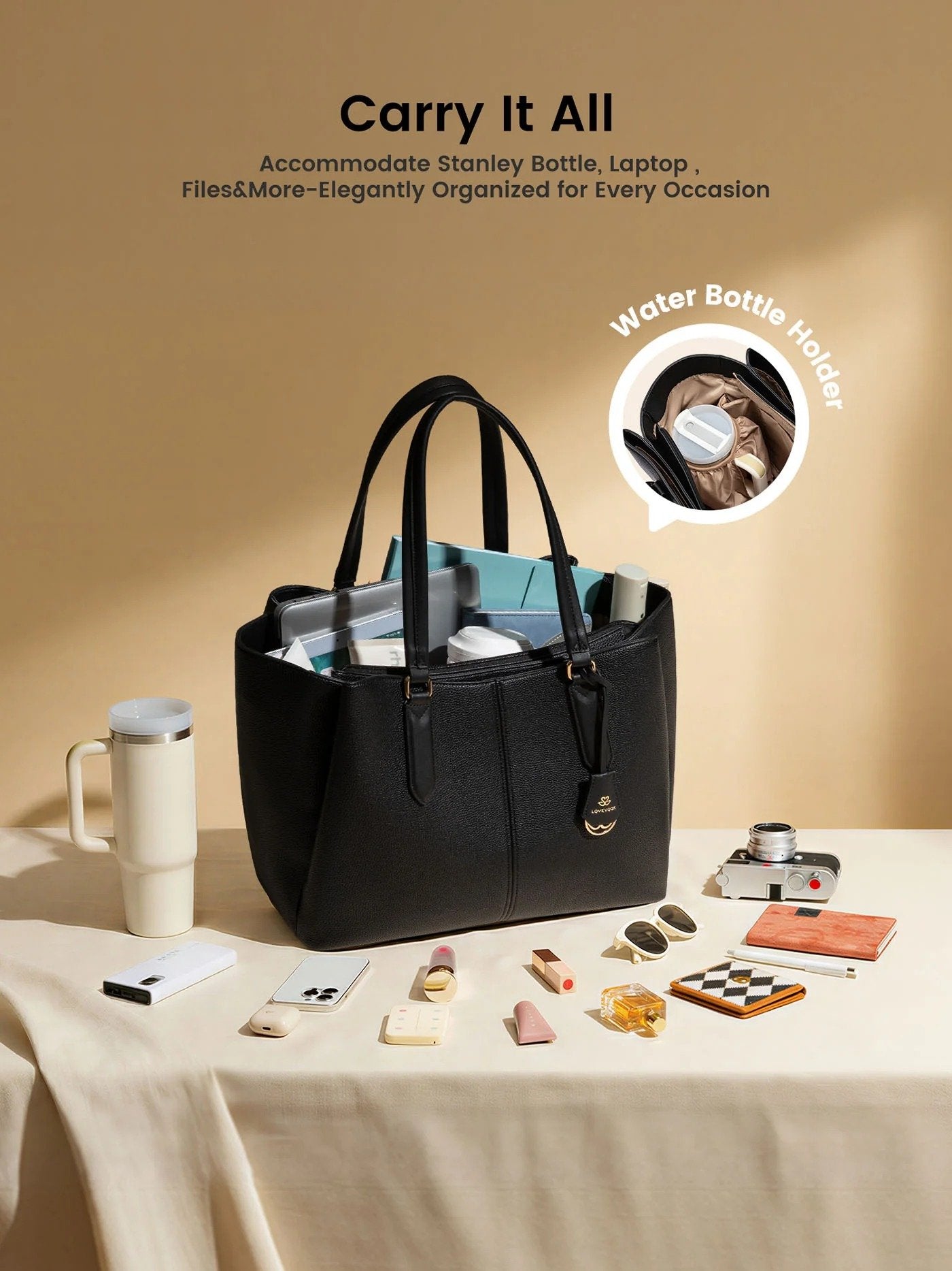 Laptop Tote Bag – Triple Compartments, Fits 15.6" & 17.3"