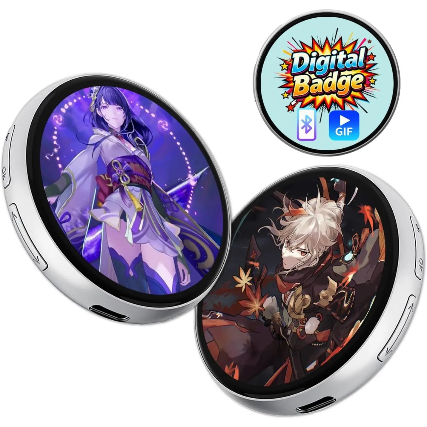 Cool ID 1.8-Inch IPS Screen Digital Badge Pin Electronic Video Photo LOGO Name Tag Magnetic Adsorption Touchscreen Functionality