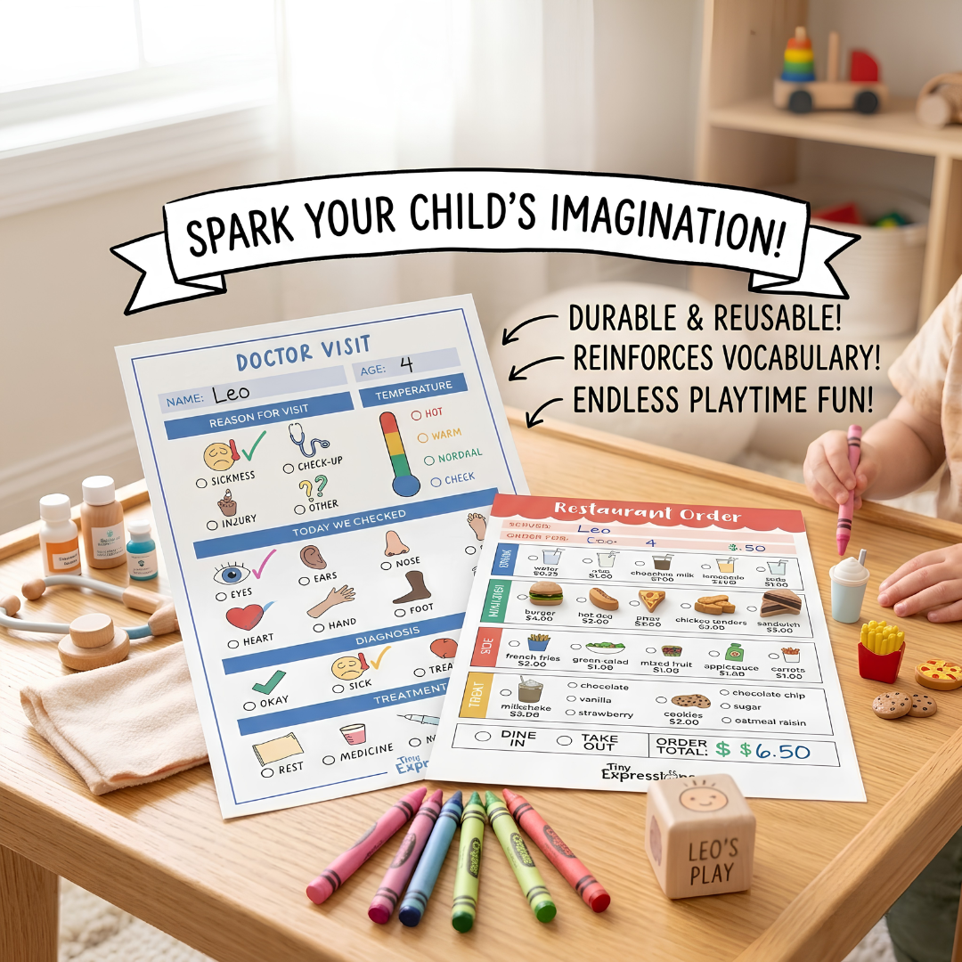 Kids Imaginative Play Notepads 2-Pack – Creative Pretend Play Activity Pads for Children