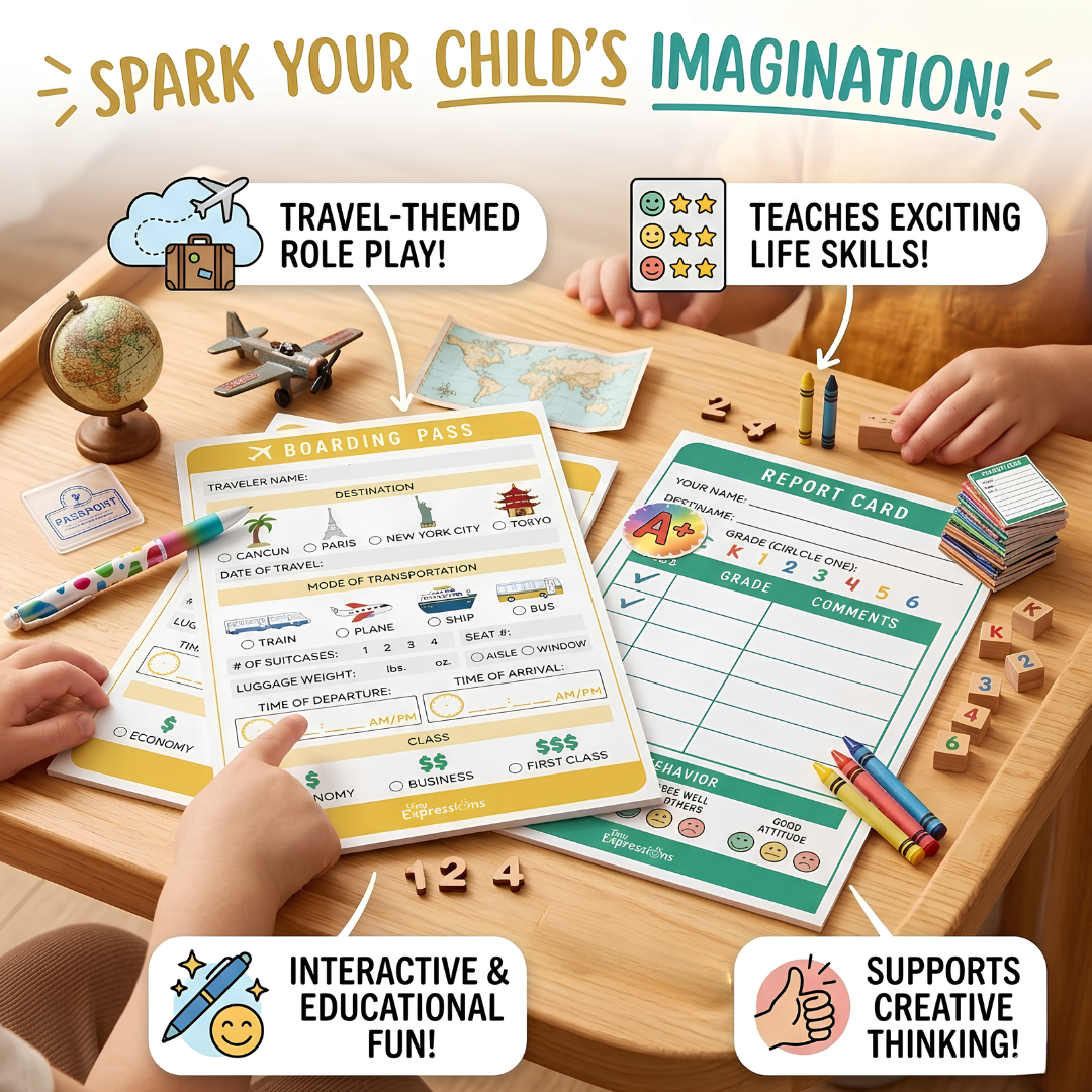 Kids Imaginative Play Notepads 2-Pack – Creative Pretend Play Activity Pads for Children
