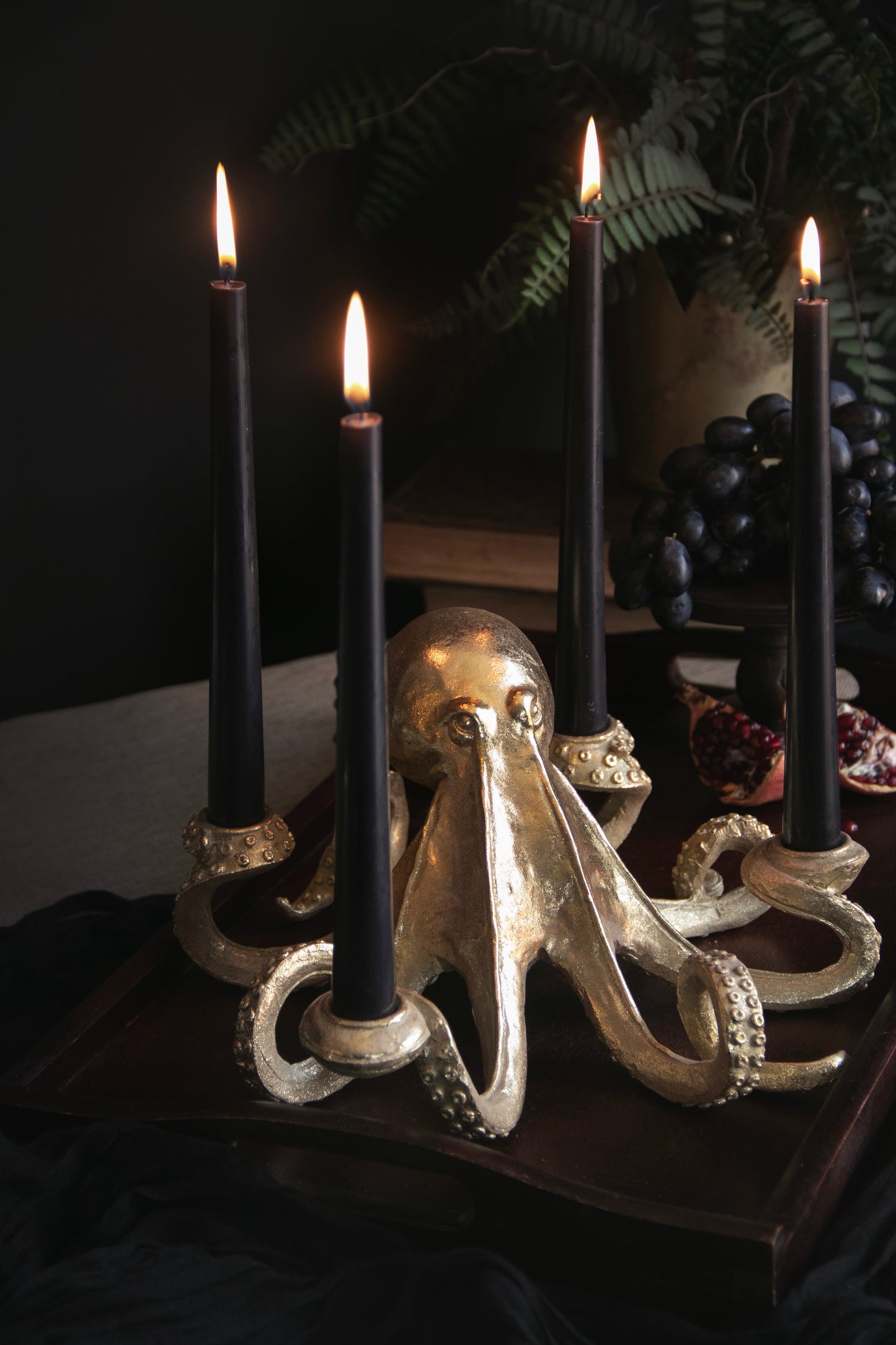 Gold Octopus Candlestick Holder