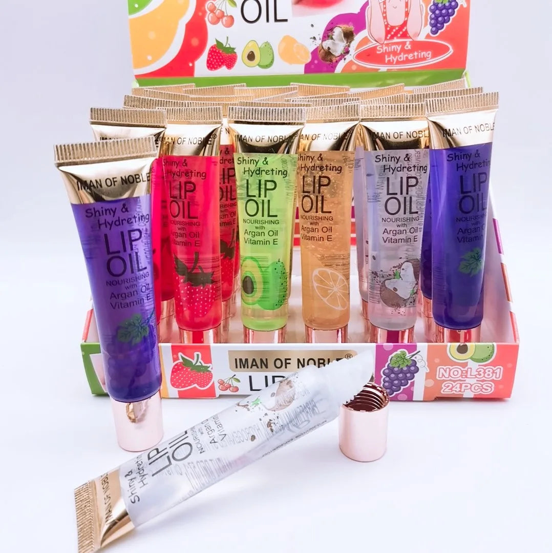 6-Piece Fruity Hydrating Clear Lip Gloss Set – Shiny Lip Gel Oils
