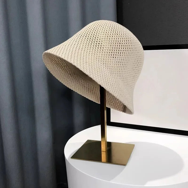 Coselan Women Bucket Hat Summer Hollow Out Thin Breathable