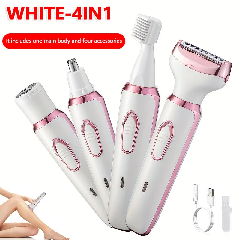 4 in 1  Women Electric Shaver  Body Hair Remover Epilator Painless Cordless Trimmer Razor Lady Gifts