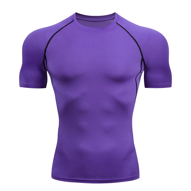 Men Gym Sport T-shirt Compression Elastic T Shirt