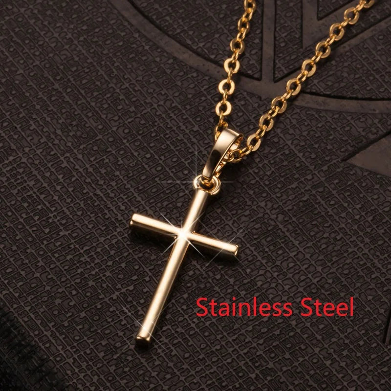Crown Cross Necklace – Elegant Christian Faith Pendant for Men & Wome