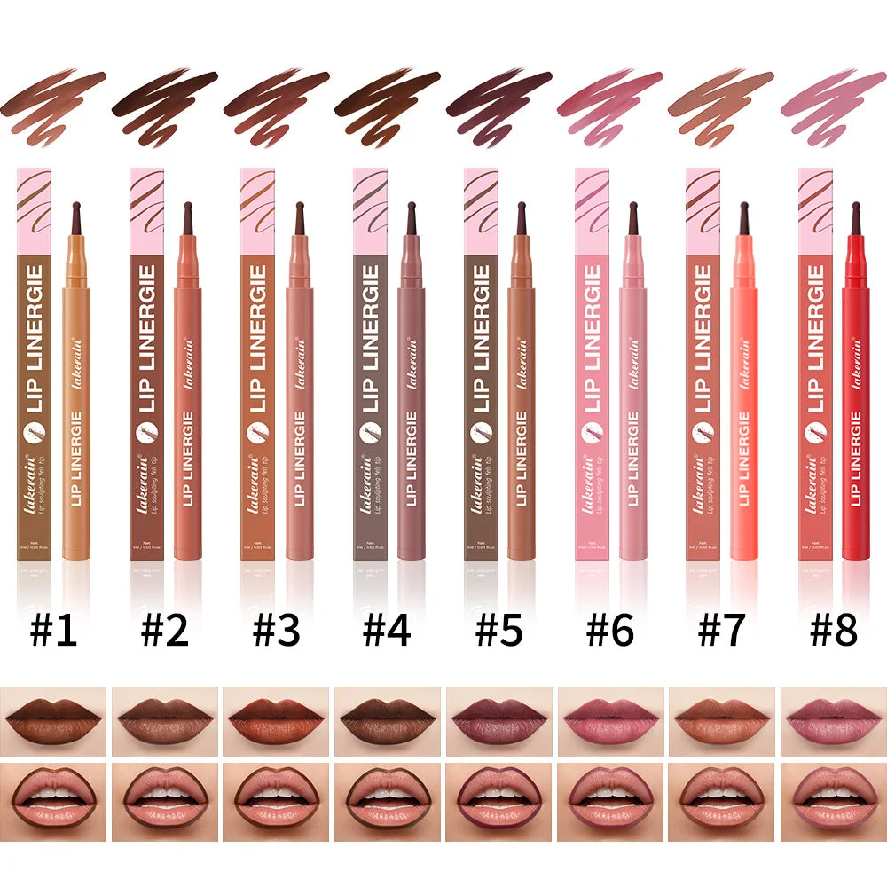 8 Colors  Waterproof Long-Lasting Lip Liner – Smudge-Proof Anti-Feathering Formula