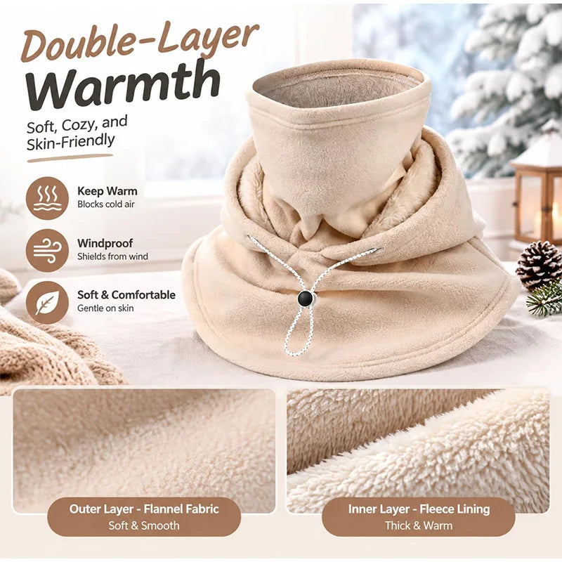 Warm Fleece Balaclava with Mask Thickened Windproof Neck Warmer Earflap Hat Unisex