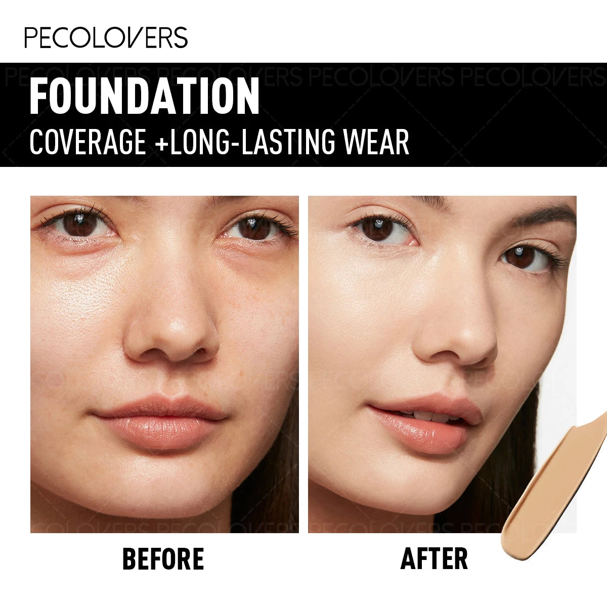 Full Coverage Waterproof Foundation – Oil-Control, Long-Lasting, Multi-Tone Fit