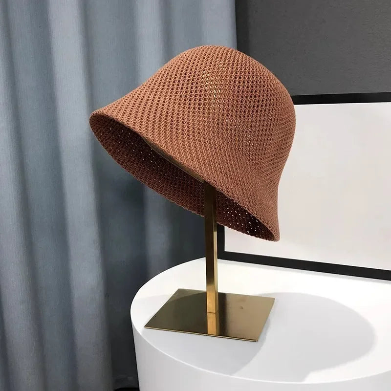 Coselan Women Bucket Hat Summer Hollow Out Thin Breathable