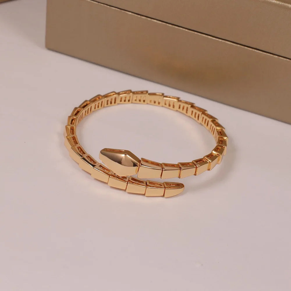 Snake-Shape Women's Bracelet  Luxury Gold