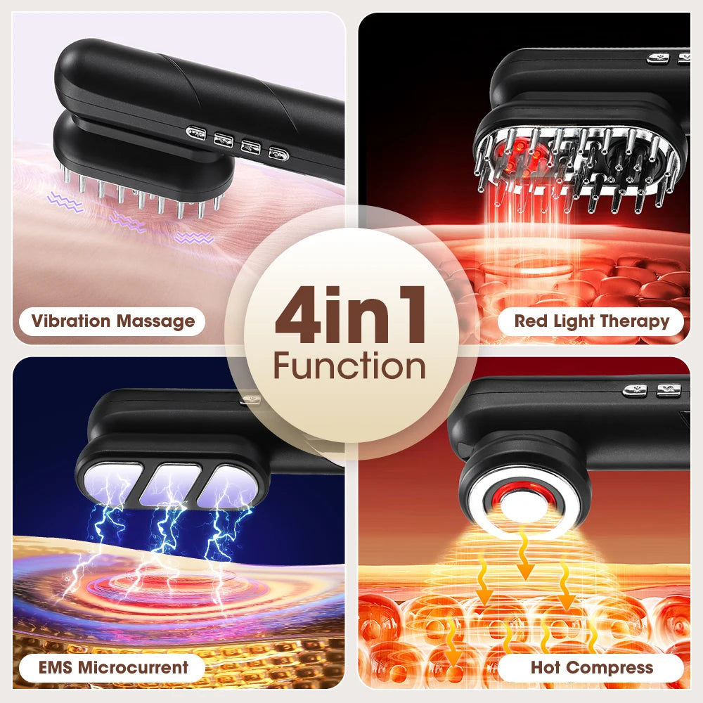 4 In 1 Multifunction Electric Massage Comb EMS Scalp Massager