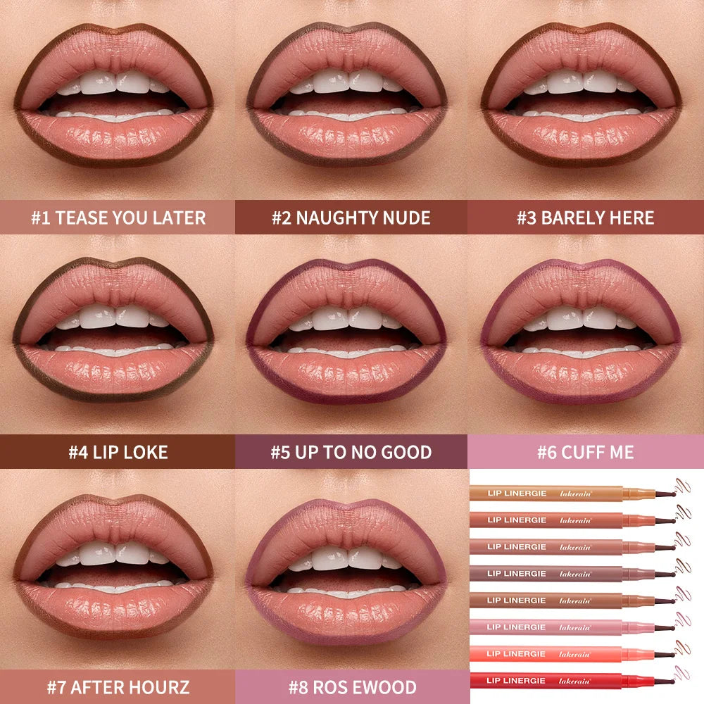 8 Colors  Waterproof Long-Lasting Lip Liner – Smudge-Proof Anti-Feathering Formula