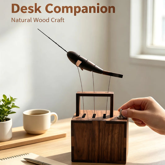 Wooden Whale Model - Dynamic Kinetic Fin Movement, Handcrafted, Relaxing Desktop Ocean Decor